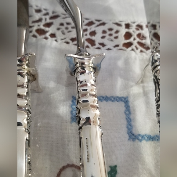 Vintage Heirloom sterling carving set and Heirloom Sterling Pie Server - Picture 5 of 9